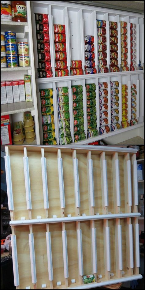 How To Build A Rotating Canned Food System  http://theownerbuildernetwork.co/easy-diy-projects/diy-storage-projects/diy-rotating-canned-food-system/  If you need a great storage system for your pantry, then this project is for you! Could this be your next project to organize your pantry? Diy Storage Projects, Diy Pantry Organization, Cocina Diy, Diy Rangement, Diy Organizer, Desain Pantry, Kabinet Dapur, Diy Pantry, Pantry Ideas