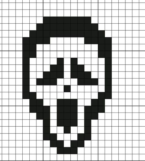 Pixel Ghostface, Ghost Face Pixel Art, Ghostface Pixel Art, Scream Pixel Art, Pixel Art Fnaf, Pattern Pixel Art, Minecraft Banner, Minecraft Banner Designs, Art Pixel