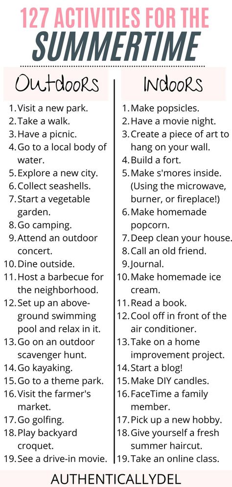 127 activities for the summertime Summer Activities For Adults, 1000 Lifehacks, Summer Hacks, Summer Schedule, Summer Fun For Kids, Family Fun Night, Fun Summer Activities, Summer Fun List, Things To Do When Bored