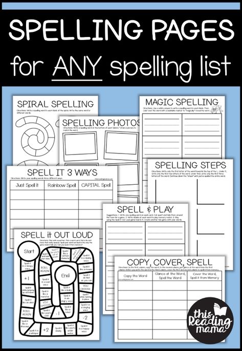 NO PREP Spelling Pages Spelling Word Activities Second, Spelling Strategies Teaching, Spelling Worksheets 3rd Grade, How To Practice Spelling Words At Home, Spelling For 1st Grade, 3rd Grade Spelling Words List Activities, Activities To Practice Spelling Words, Practice Spelling Words Fun, 1st Grade Spelling Games