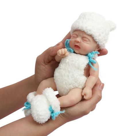 7 Inch Miniture Babies Full Silicone Body Baby Reborn Doll Girl Mini Realistic Newborn Baby Dolls Small Baby Dolls, Real Baby Dolls, Micro Preemie, Silicone Reborn Babies, Silicone Baby Dolls, Newborn Baby Dolls, Reborn Baby Doll, Mini Dolls, Baby Care Tips