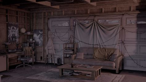 The Last Of Us Inspired Bedroom, Ellies Room Tlou, Ellie’s Room Tlou, Ellie Williams Room, Wallpaper Notebook, Joel And Ellie, Ellie Williams, Room Design Bedroom, Last Of Us