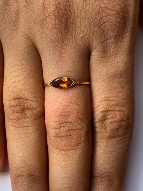 9kt Solid God Ring, Citrine Ring, Genuine Ring, Handmade Ring, Lovely Ring fine Ring, Anniversary Gift Ring, Bridal Ring Specification 1. Metal : 9kt Solid Gold 2. Stamped : 9Kt 3. Weight : 1.05 Gram  4. Gemstone : Citrine 5.  Color type : Orange 6.  Shape : Marquise  Happy Shopping Amber Engagement Ring, Earthy Jewelry, Diy Jewelry Unique, Citrine Jewelry, Gold Rings Jewelry, Fine Ring, Solid Gold Ring, Jewelry Accessories Ideas, Dope Jewelry