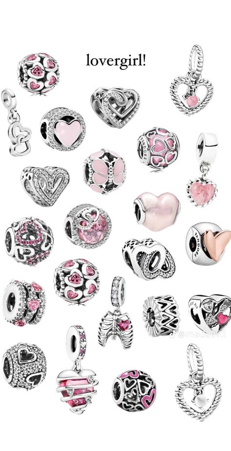 Pandora Charms Pink, Pandora Bracelet Charms Ideas, Girly Bracelets, Pandora Bracelet Designs, Pandora Jewelry Charms, Bracelet Pandora, Wrist Jewelry, Jewelry Accessories Ideas, Girly Accessories