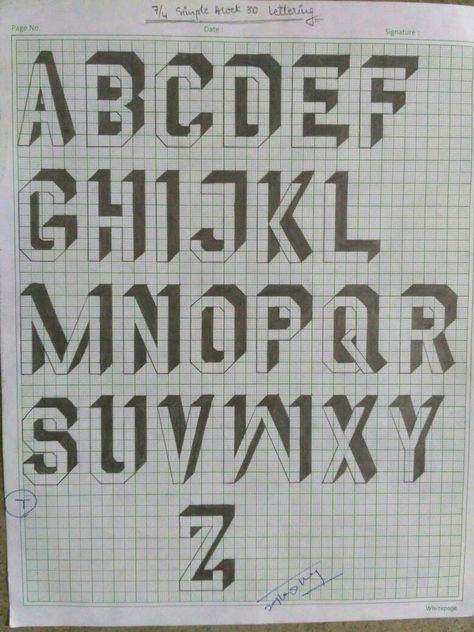 Unlock Your Artistic Potential with Graph Paper Art Techniques Hand Lettering Alphabet Fonts, Alfabet Font, Alphabet 3d, Pola Kotak, Lettering Styles Alphabet, Graph Paper Designs, Lettering Guide, 3d Alphabet, 3d Lettering