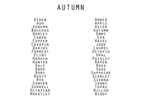 “Seasonal Inspired Names"-- good for naming characters. #writing #names #NaNoWriMo Parenting Jokes, Girls Names, Name Inspiration, Writing Characters, Story Prompts, Book Writing Tips, Writing Resources, Writing Advice, Writers Block