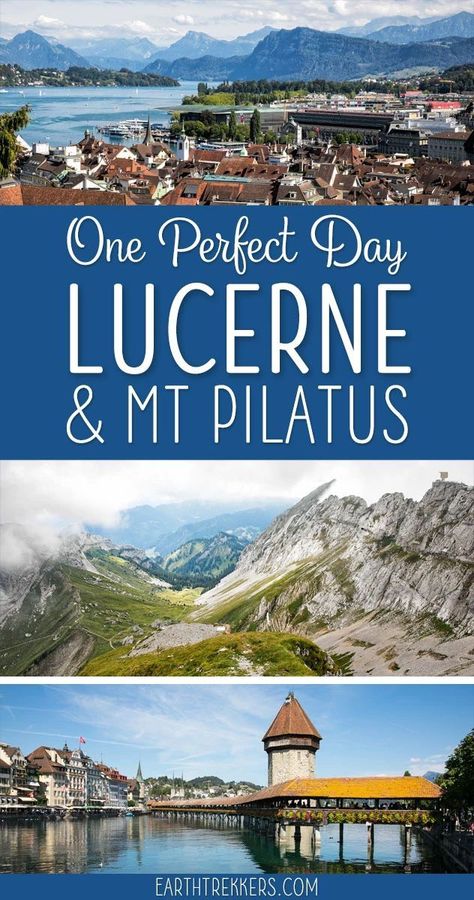 With one day you can visit Lucerne and explore Mt. Pilatus. Ride the cableway or cogwheel train to the top, visit the viewpoints, go hiking, ride a toboggan, or have fun on a ropes course. Then, spend the afternoon in Lucerne. This is a great way to spend a day in Switzerland. Get the details in this article. #lucerne #mtpilatus #switzerland #luzern Switzerland Hikes, Blausee Switzerland, Pilatus Switzerland, Luzern Switzerland, Europe Trips, Switzerland Itinerary, Rhine River Cruise, Switzerland Photography, Travel Switzerland