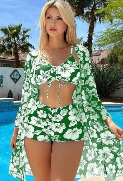 Stylish Bikinis For Women, Beach Wear For Women, Swimwear Ideas, Swimsuit With Shorts, Swimsuits Outfits, Beachwear Fashion, Swimming Suit, Swim Wear, Short Wedding Dress