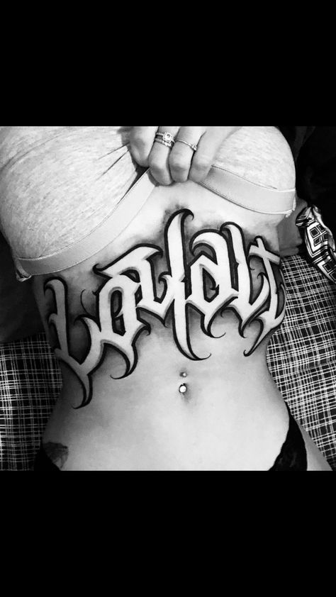 Lettering On Stomach Tattoo, 2002 Stomach Tattoo, Stomach Script Tattoo, Last Name Stomach Tattoos, Script Stomach Tattoo, Stomach Writing Tattoo, Stomach Word Tattoos, Chicano Stomach Tattoos, Loyalty Tattoo Stencil