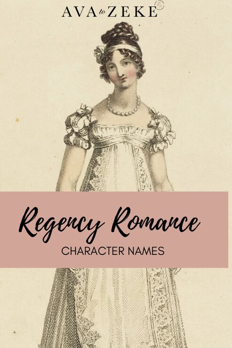 Looking for a character name for your Regency hero or heroine? Check out our curated list! Just click through to Ava to Zeke! #janeausten #characternames #writing #nanowrimo #regencyera #regency #georgian #babynames Regency Last Names, Regency Era Names, Regency Names, Strong Girl Names, Bridgerton Oc, Vintage Baby Names, Writing Romance Novels, Female Character Names, Unusual Names