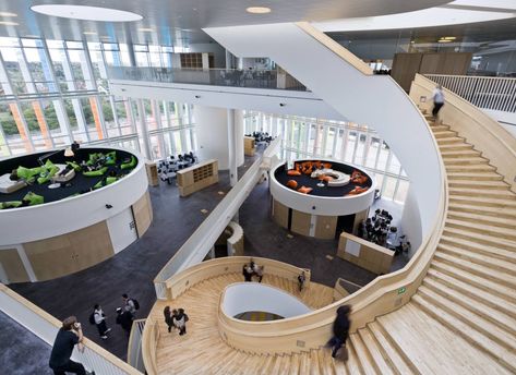 Schools of the Future in Denmark ���🇩🇰 – Edtech Europe Tour – Medium Innovative School Design, Backyard Goals, Interior Design Colleges, Future School, School Interior, Interior Design School, Education Architecture, School Building, Classroom Design