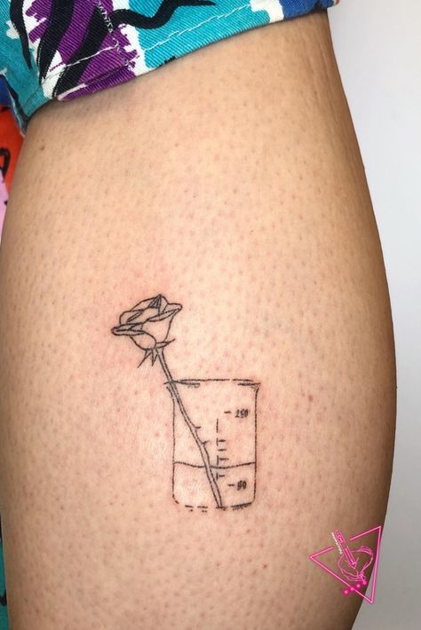 Iv Bag Tattoo, Beaker Tattoo, Dumbest Tattoos, Bag Tattoo, Iv Bag, Leg Sleeve, Hand Poke, Piercing Ideas, Leg Sleeves