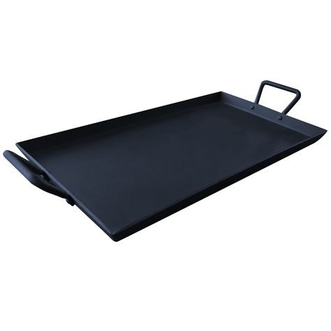 PRICES MAY VARY. Dimension of Grill Pan: The size of Griddle Skillet Pan is 17.68"L x 10"W x 0.4"Th. It is enough for whole family use or camping use. Could be placed on any flat, such as your gas stove, oven or camping fire. Cast Iron Material: The reversible grill pan is made of high quality cast iron, seasoned with 100% vegetable oil, non-stick and more healthy. The cast iron material conduct heat more quickly and evenly ensures quick, make cooking food easier. Double Handles: Anti-scaled des Camping Fire, Flat Pan, Skillet Pan, Flat Top Grill, Cast Iron Griddle, Seasoning Cast Iron, Double Burner, Gas Stoves, Stove Oven