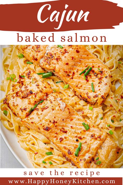 Get a healthy dinner on the table fast with flavorful oven baked Cajun salmon fillets! This easy baked salmon recipe is packed with Cajun seasoning and ready in just 20 minutes. Serve with pasta, veggies, or a side salad. Simple, delicious, and nutritious! Easy Fresh Salmon Recipes, Salmon In Oven Baking, Salmon Seasoning Recipe Baked, Baked Coho Salmon Recipes, Recipe For Baked Salmon, Salmon Dinner Ideas Baked, Salmon In The Oven Recipes, Oven Baked Salmon Recipe, Salmon Seasoning Baked