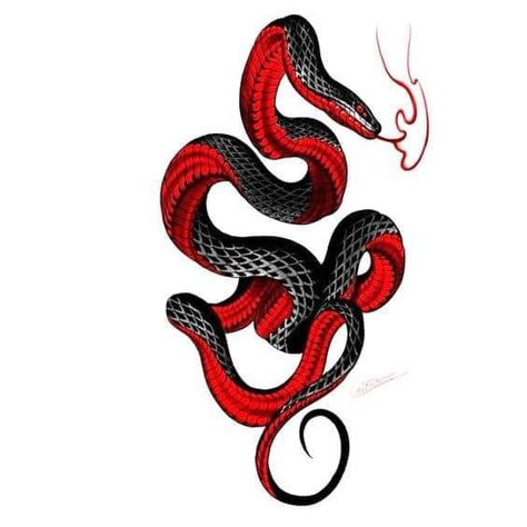 Red Belly Black Snake Tattoo, Red Serpent Tattoo, Serpent Tattoo Men, Red And Black Snake Tattoo, Black And Red Snake Tattoo, Black And Red Tattoo Design, Red Tattoo Men, Red Snake Tattoo, Red And Black Tattoo