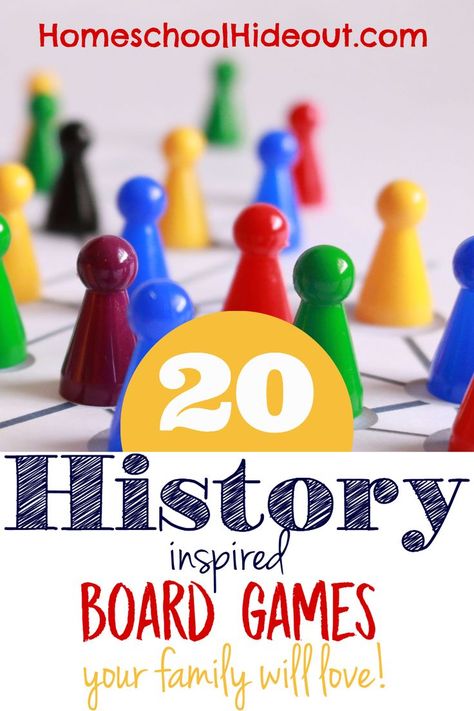 Top 20 history board games that both kids and adults will love! Homeschool Games, Educational Board Games, Fun Math Games, Homeschool History, History For Kids, Educational Board, Math Methods, Mental Math, Teaching History