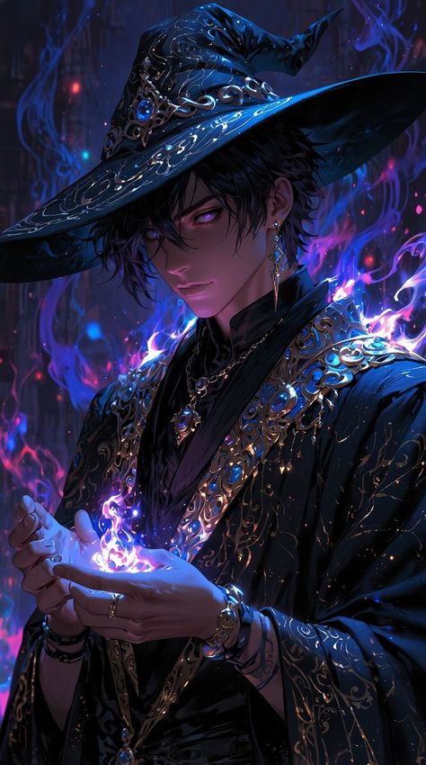 Witch Boy Art, Male Witch Oc, Male Witch Art, Male Witches, Witch Boy, Harley And Joker Love, Male Witch, Fantasy Wizard, D&d Dungeons And Dragons