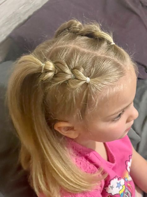 5 Year Hairstyles, Cute Hairstyles For Lil Kids, First Day Of School Hair Kindergarten, Hair Styles Toddler Girl Easy, Fine Hair Toddler Hairstyles, Simple Toddler Girl Hairstyles, Toddler Soccer Hairstyles, Cheer Leader Hairstyles, Princess Hair Styles For Kids