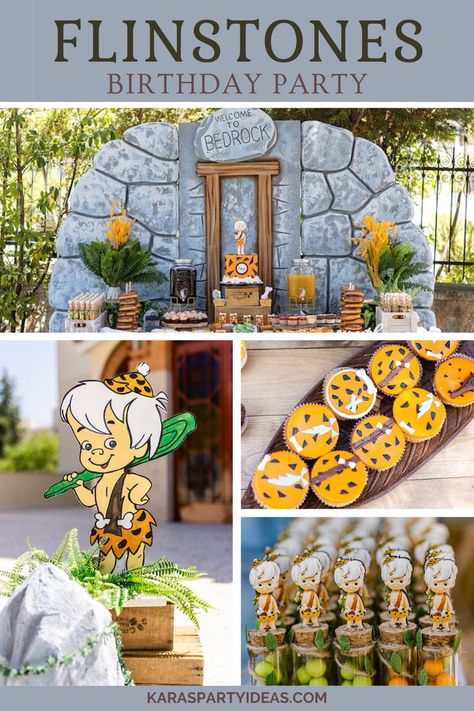 Flintstone Themed Food, Flinstone Themed Food, Flintstones 1st Birthday Party Ideas, Bedrock Birthday Party, Flinstone Party Food, Flinstone First Birthday Party, Flinstone Party Ideas, Flintstones Birthday Party Ideas, Flintstone Party Food