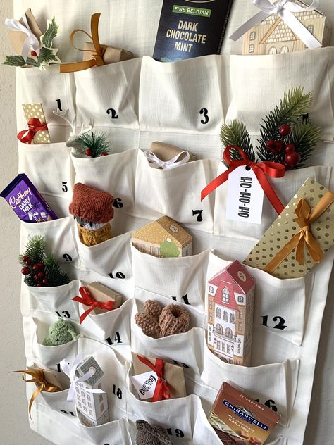 Advent Calendar Sewing Instructions with Gift Tags - Etsy Advent Calendar Sewing, Advent Calendar Pattern, Christmas Countdown Diy, Homemade Advent Calendars, Fabric Advent Calendar, Christmas Advent Calendar Diy, Printable Advent Calendar, Advent Calendar Gifts, Inexpensive Christmas Gifts