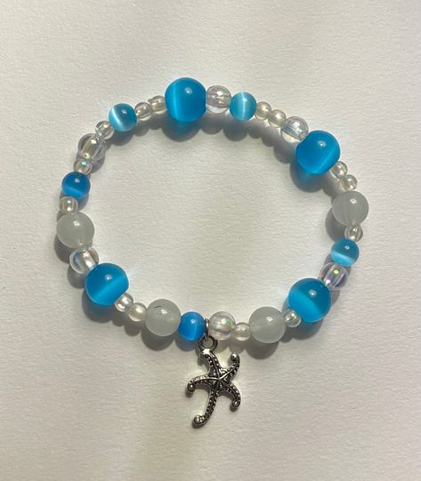 Mermaidcore Bracelet, Ocean Theme Bracelet, Sea Themed Bracelet, Ocean Themed Bracelets, Ocean Bracelet Ideas, Ocean Jewelry Aesthetic, Frog Nails, Water Bracelet, Beady Eyes