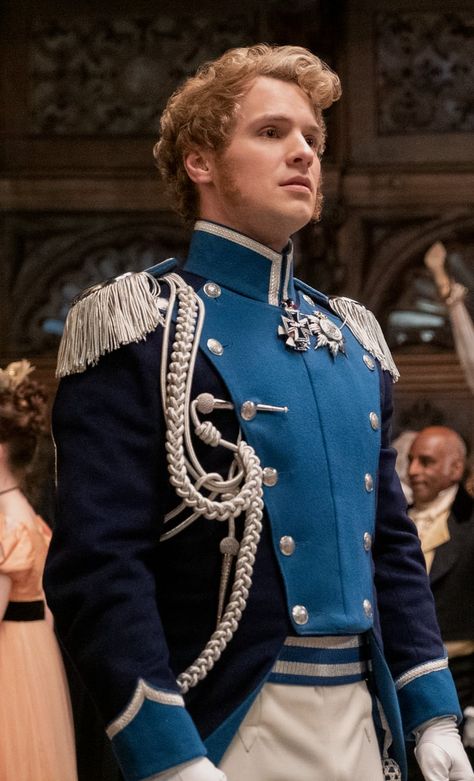 Who Plays Prince Friederich on Bridgerton? Prince Costumes For Men, Royal General Outfit, Bridgerton Prince Friedrich, Prince Bridgerton, Prince Friedrich Bridgerton, Bridgerton Prince, Prince Inspired Outfits, Prince Clothes Royal, Prince Outfits Royal