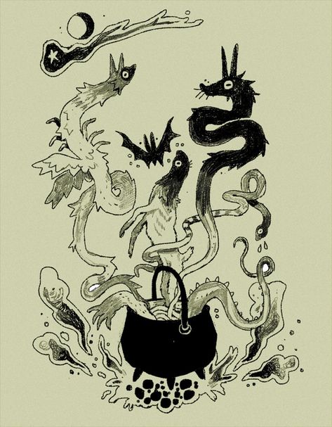 Eli Spencer, Desenho Tattoo, A Dragon, Funky Art, Creature Design, Creature Art, Pretty Art, Ink Drawing, Cool Drawings