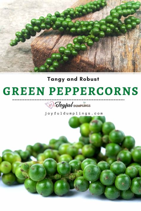 green peppercorns Cooking Knowledge, Pepper Plant, Green Peppercorn, Homemade Pantry, Cooking 101, Pepper Plants, Different Fruits, Food To Eat, Tea Garden