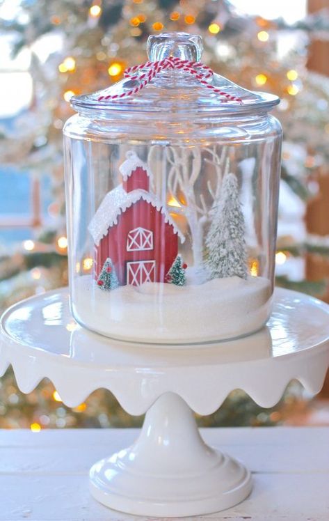 Glass Cookie Jars Display Christmas, Christmas Apothecary Jars, December Decor, Southern Plate, Teacup Crafts, Sugar Pie, Winter Decorating, Holly Jolly Christmas, Farmhouse Inspiration