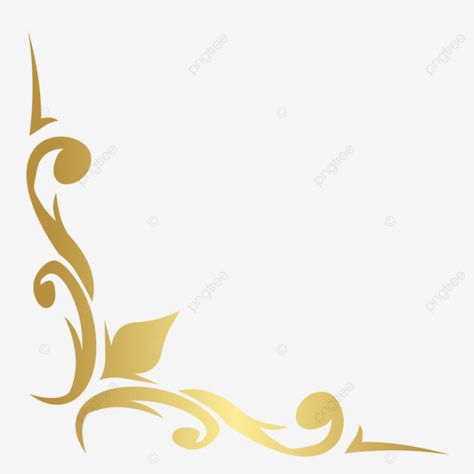 Corner Png, Corner Border, Gold Png, Corner Borders, Quote Backgrounds, No Background, Flower Border, Floral Border, Corner Designs