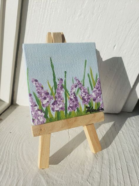 Easel Painting Ideas, Mini Tela, Mini Toile, Painting Ideas On Canvas Simple, Painting Ideas On Canvas Easy, Seni Pastel, Easel Painting, Small Canvas Paintings, Simple Canvas Paintings