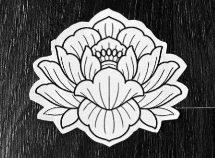 Lotus Flower Tattoo Neo Traditional, Lotus Flash Tattoo, Old School Lotus Tattoo, Ornamental Flowers Tattoo, Ornamental Flower Tattoo Design, Traditional Flower Flash, Ornamental Tattoo Leg, Traditional Lotus Tattoo, Half Sleeve Tattoos Traditional