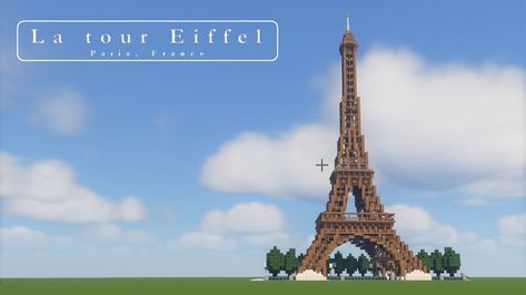 Hey! This is a map with a 1 3 scale model of Eiffel Tower in Paris. It is simply a classic, a symbol of France and a beauty I hope my build too . I... Minecraft Eiffel Tower, Paris Minecraft, Efile Tower, Minecraft Tower, Mc Ideas, Apartments Exterior, Eiffel Tower In Paris, Sears Tower, Tower In Paris