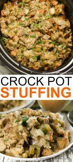 This is the best stuffing recipe I've ever had! Crock Pot Stuffing takes my favorite classic stuffing recipe and turns it into an easy make ahead slow cooker side dish. This stuffing is perfect to serve along side turkey dinner! Turkey Dressing In Crockpot, Crock Pot Turkey Dressing, Stuffing With Eggs, Crock Pot Stuffing, Stuffing Recipes Crockpot, The Best Stuffing, Crockpot Fajitas, Crockpot Stuffing, Classic Stuffing Recipe