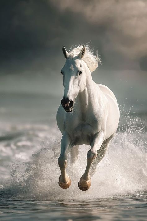 White Horse In Snow, White Horse Wallpaper, Horse In Water, Horse In Motion, White Horse Photography, Beautiful White Horse, Filming Set, حصان عربي, Horse Background