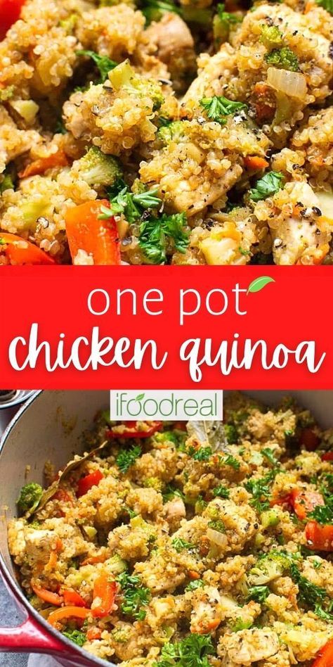 Mediterranean Chicken And Quinoa, Chicken Quinoa Recipes Instant Pot, Quinoa Chicken Instant Pot, Large Pot Recipes, Chicken And Quinoa Meal Prep Recipes, Healthy Chicken Quinoa Bowls, Meals With Quinoa Chicken, Chicken And Quinoa Instant Pot, One Pot Chicken And Quinoa