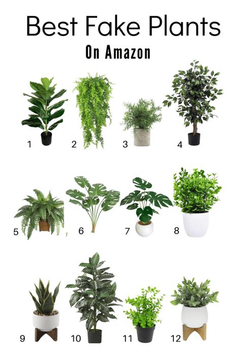 The Best Fake Plants To Purchase On Amazon - Mama Bear Wooten Best Artificial Plants On Amazon, Artificial Plants Decor Ideas, Artificial Plants Amazon, Amazon Fake Plants, Bathroom Floor Plants, Best Fake Plants Living Room, How To Decorate With Fake Plants, Best Faux Plants On Amazon, Fake Plants In Bathroom