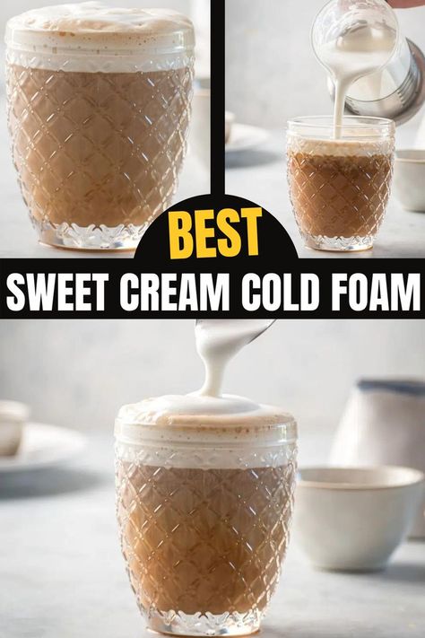 Vanilla Foam Recipe, Sweet Cream Cold Foam Without Vanilla Syrup, Cold Sweet Foam Recipe, Salted Cream Cold Foam Recipe, How To Make Vanilla Sweet Cream Cold Foam, Homemade Sweet Cold Foam, Starbucks Sweet Cream Cold Foam Recipe, How To Make Sweet Cream Foam, Cream Foam Coffee