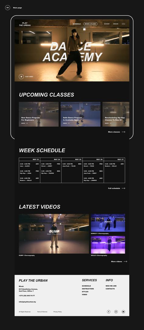 Dance Studio Instagram Story, Dance Landing Page, Dance Studio Website, Dance Website Design, Dance Studio Website Design, Dance Studio Branding, Academy Website Design, Dance Branding, Dance Portfolio