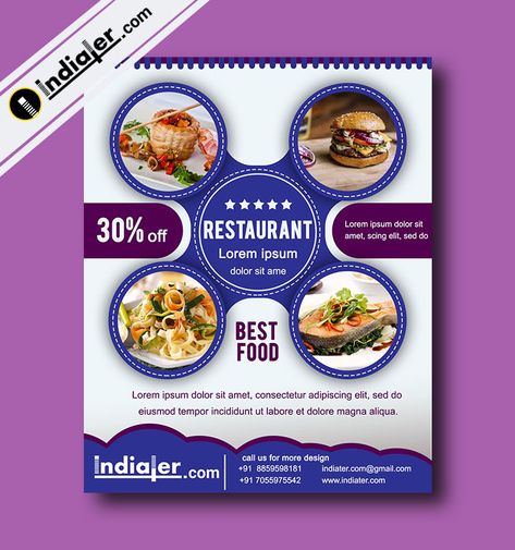 Free Restaurant Advertising Flyer PSD Template - Indiater Drinks Restaurant, Templates Facebook, Bakery Cupcakes, Restaurant Advertising, Veg Restaurant, Flyer Inspiration, Advertising Flyers, Food Discount, Food Flyer