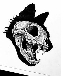 Cat Skull Tattoo, Skull Art Tattoo, Tier Tattoo, Wolf Skull, Výtvarné Reference, Cat Skull, Drawing Faces, Skull Tattoo Design, Skull Drawing