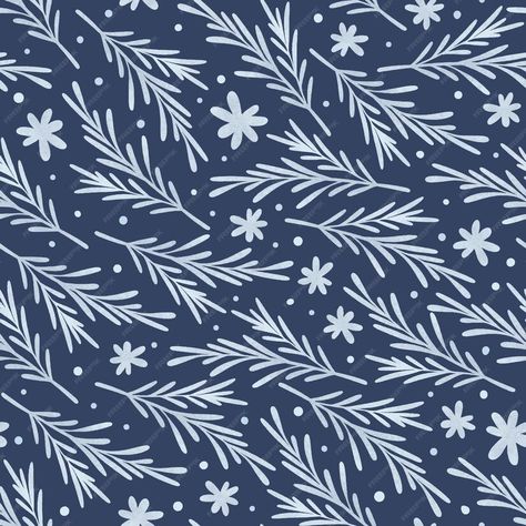 Premium Vector | Winter seamless pattern. leaves, flowers and christmas trees. Winter Packaging Design, Christmas Designs Pattern, Winter Graphic Design, Gingerbread City, Winter Patterns, Winter Poster, Pattern Leaves, Winter Pattern, Winter Design