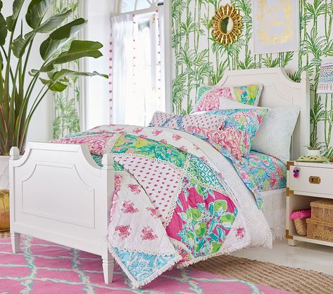 Lilly Pulitzer Organic Mermaid Cove Kids' Sheet Set | Pottery Barn Kids Tree Wallpaper Nursery, Lilly Pulitzer Bedding, Kindergarten Wallpaper, Girl Bedrooms, French Country Bedrooms, Interior Design Boards, Country Bedroom, Teen Bedding