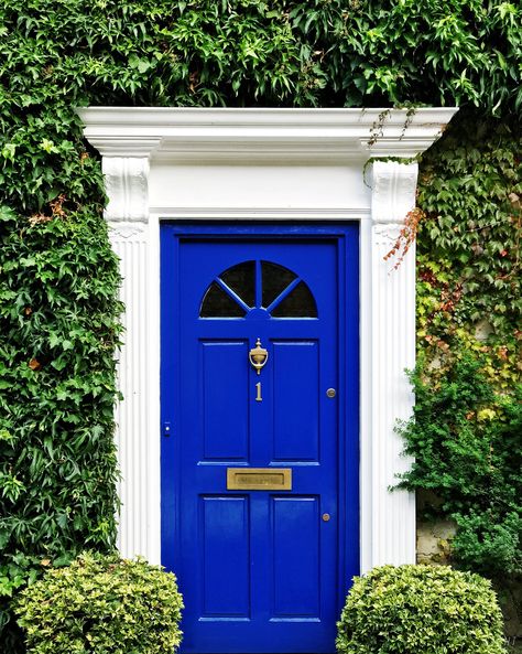 Blue Front Door Colors, Blue Garage Door, Blue Garage, Front Door Styles, Garage Door Types, Blue Front Door, Door Colors, Painted Front Doors, Front Door Colors