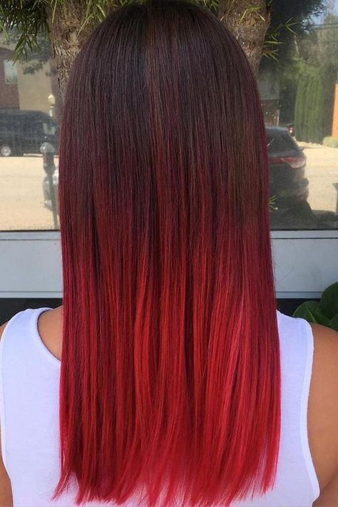 Best Red Ombre Hair Color Ideas for Long Hair ★ See more: http://glaminati.com/red-ombre-hair-color-ideas-long-hair/ Ombre Hair Straight, Hair Color Red Ombre, Best Ombre Hair, Red Ombre Hair, Red Balayage, Brown Ombre Hair, Bright Hair Colors, Long Red Hair, Ombré Hair