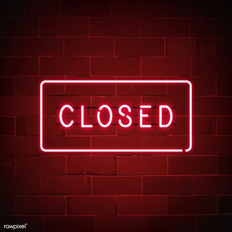 Red closed neon sign vector | free image by rawpixel.com / NingZk V. Red Neon, Neon Sign, Free Image, Vector Free, Neon, Wall, Red