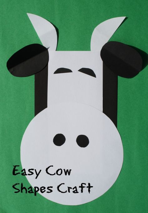 Easy cow shapes craft for preschool or kindergarten. Use with farm theme or letter c activities. Dairy Theme Preschool, C Is For Cow, Cow Crafts, Letter C Crafts, Farm Activities Preschool, Preschool Farm, Animal Crafts Preschool, Shapes Craft, Farm Theme Preschool