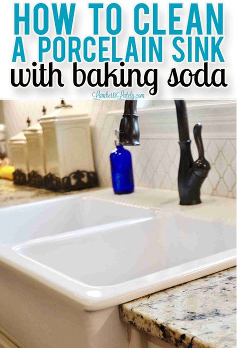 This post has great tips for how to clean a porcelain sink with baking soda, vinegar, and Bar Keepers Friend. Learn how to fix a stained white sink easily! How To Clean A Ceramic Sink, How To Clean A White Sink, How To Clean A Porcelain Sink, Cleaning Porcelain Sink, Clean Porcelain Sink, Clean An Iron, Porcelain Kitchen Sink, Remove Rust Stains, Baking Soda And Vinegar