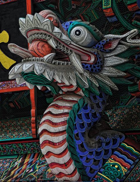 Korean Dragon, Dragon Poses, 16 Tattoo, Tiger Dragon, Beautiful Temple, Dragon Mask, Chinese Pattern, Asian Dragon, Dragon Puppet