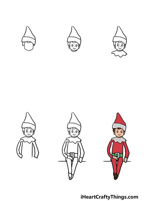 Elf On A Shelf Drawing - How To Draw An Elf On A Shelf Step By Step Elf On A Shelf Drawing, How To Draw An Elf For Kids, How To Draw An Elf Step By Step, Simple Elf Drawing, Elf On The Shelf Clipart, How To Draw An Elf, Easy Elf Drawing, Elf On The Shelf Drawing, Christmas Elf Drawing